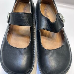 Alegria Leather Mary Jane Comfort Shoes Black Slip Resistant